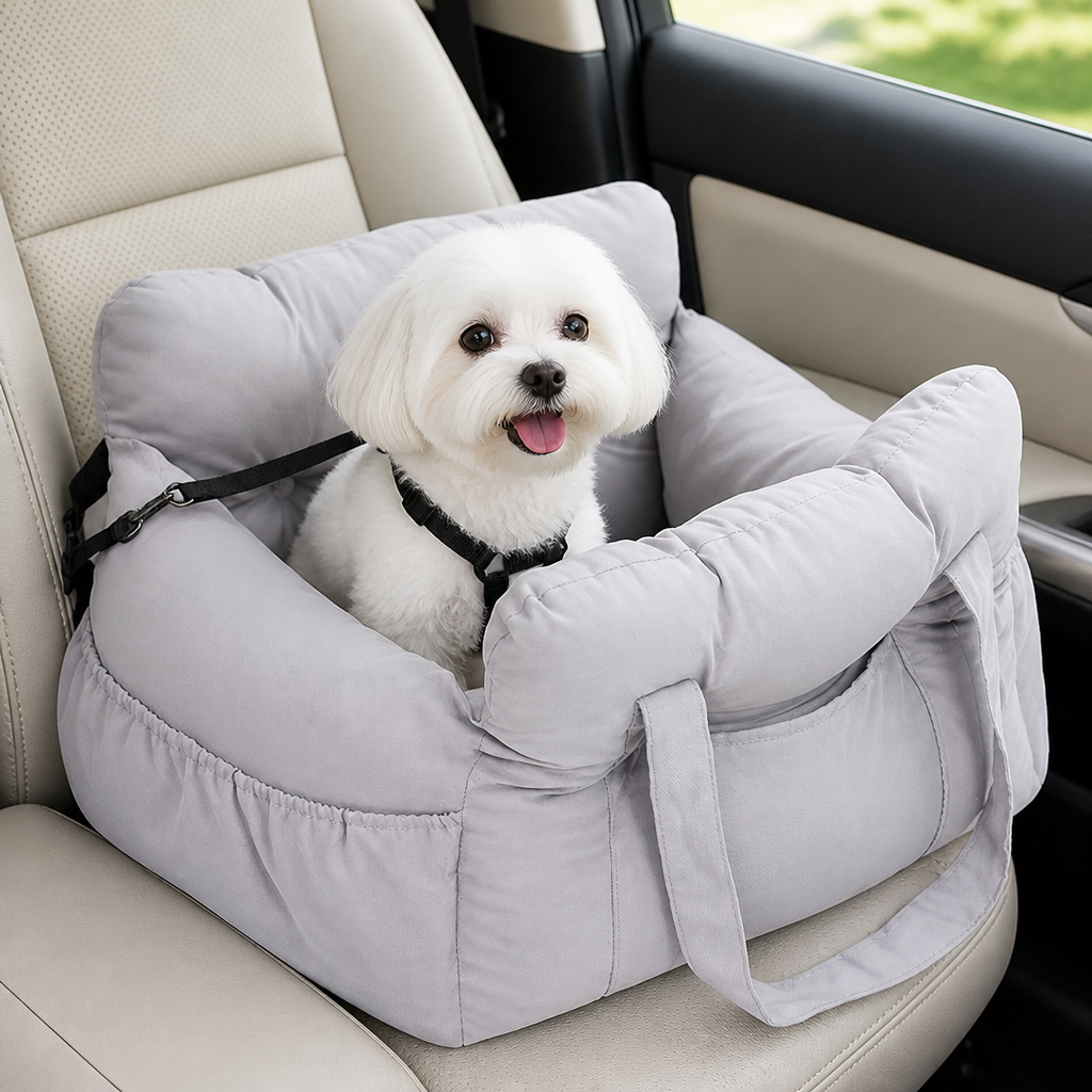 Seggiolino auto per cani antiscivolo e lavabile (con cinghie di sicurezza regolabili)