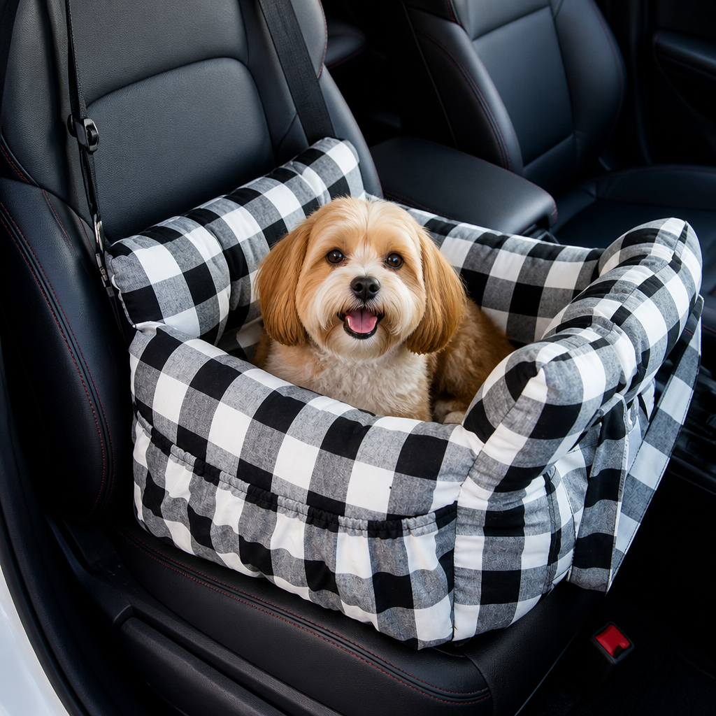 Seggiolino auto per cani antiscivolo e lavabile (con cinghie di sicurezza regolabili)