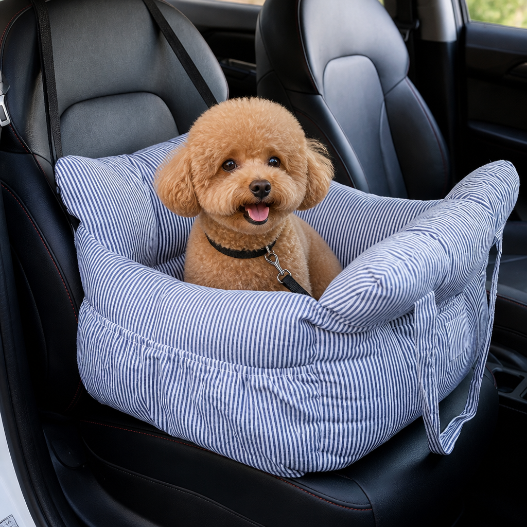 Seggiolino auto per cani antiscivolo e lavabile (con cinghie di sicurezza regolabili)
