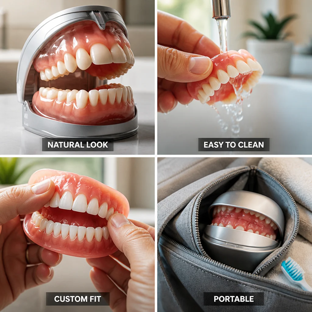 Set di dentiere termoadattabili di grado medico (superiore e inferiore)