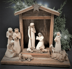 Presepe natalizio artigianale da 20 pezzi