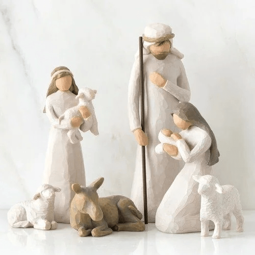 Presepe natalizio artigianale da 20 pezzi