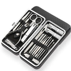 Set professionale per manicure e pedicure LuxeTools in acciaio inossidabile, 19 pezzi