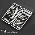 Set professionale per manicure e pedicure LuxeTools in acciaio inossidabile, 19 pezzi