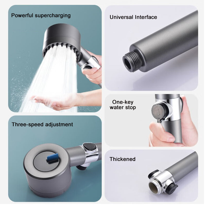 Soffione doccia ad alta pressione PowerFlow | Soffione potente per la massima pressione dell'acqua