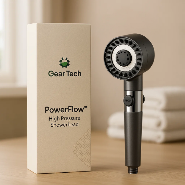 Soffione doccia ad alta pressione PowerFlow | Soffione potente per la massima pressione dell'acqua