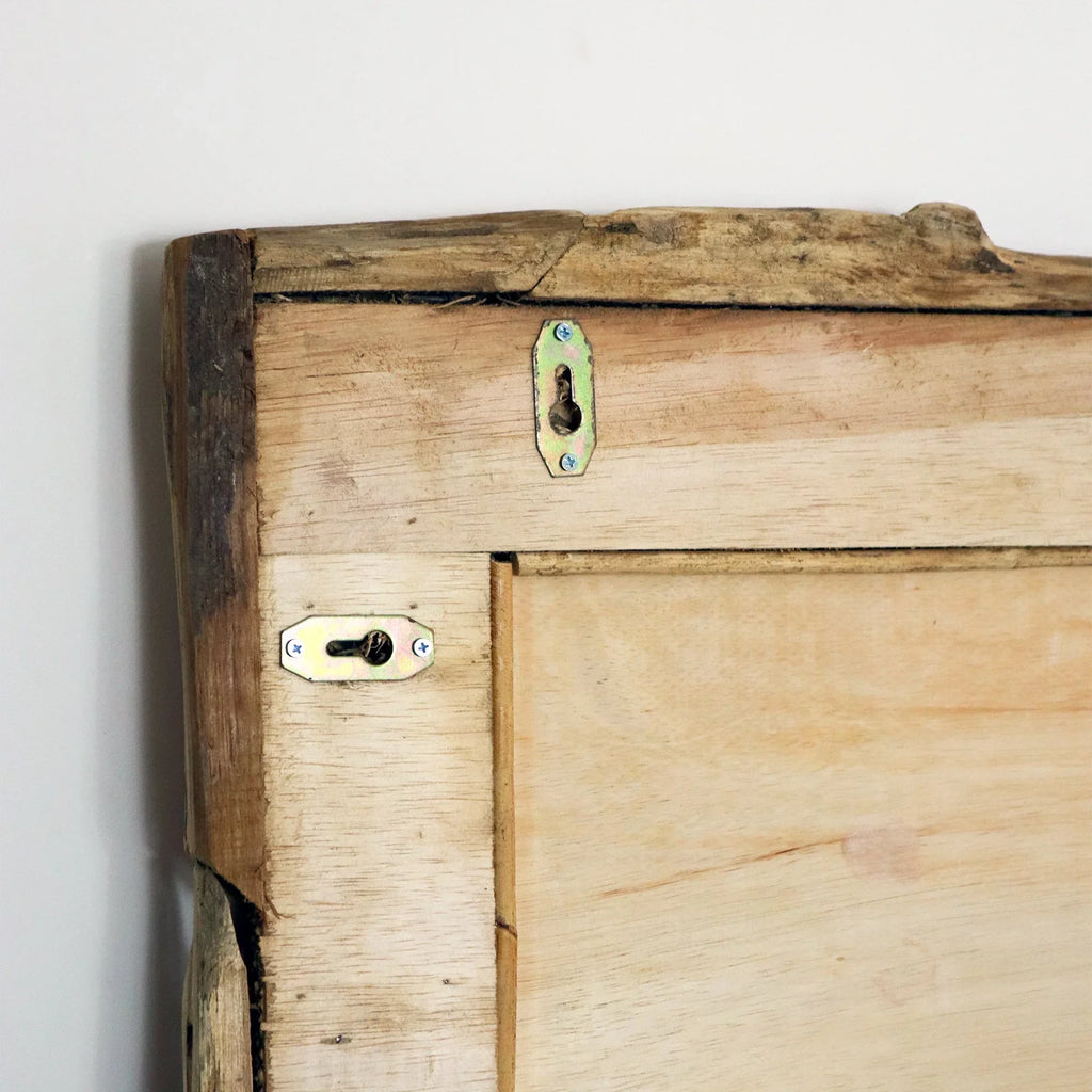 Specchio da parete con cornice in legno di teak riciclato e attacco reversibile 71 × 51 cm