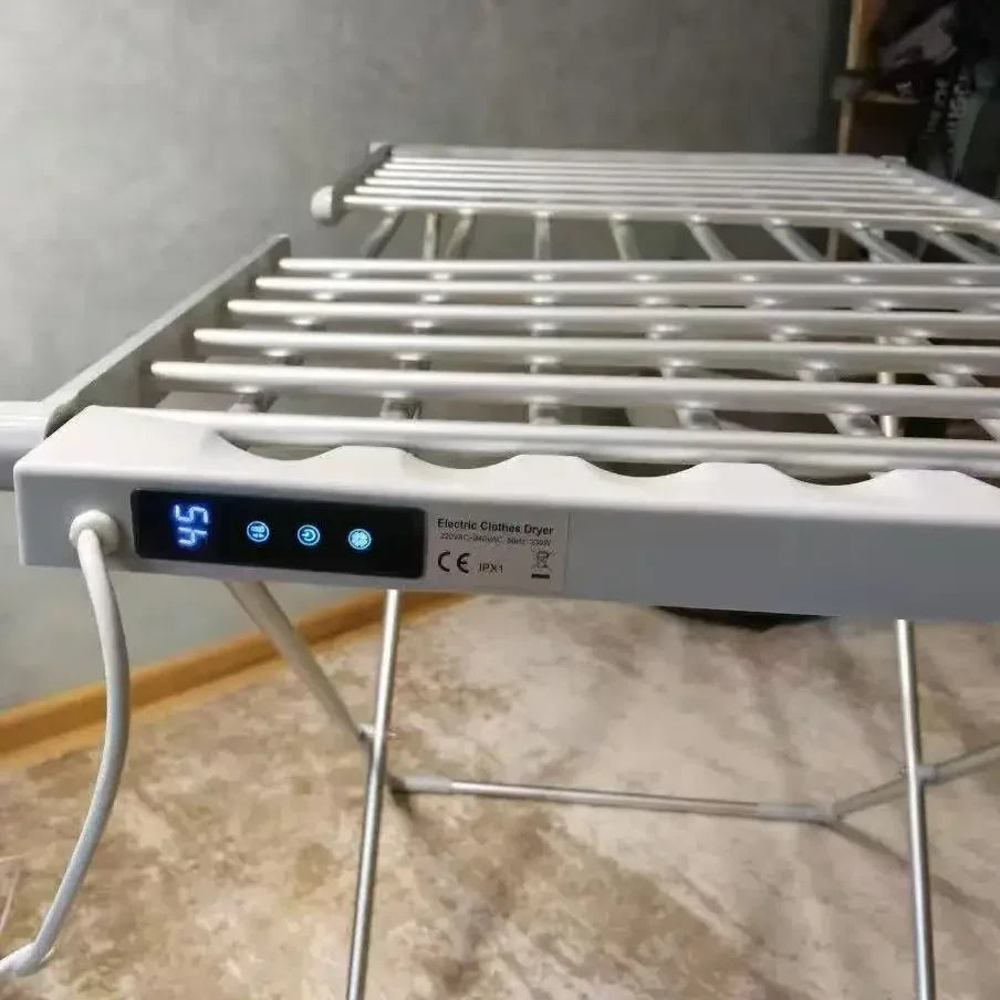Stendibiancheria elettrico riscaldato pieghevole con barre riscaldate per asciugatura rapida