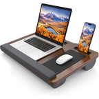 Supporto per laptop regolabile con porta dispositivi, mouse pad e cuscino poggiapolsi