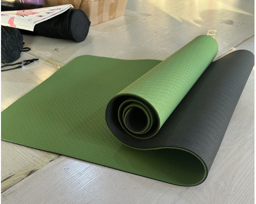 Tappetino yoga fitness antiscivolo con doppio ammortizzamento
