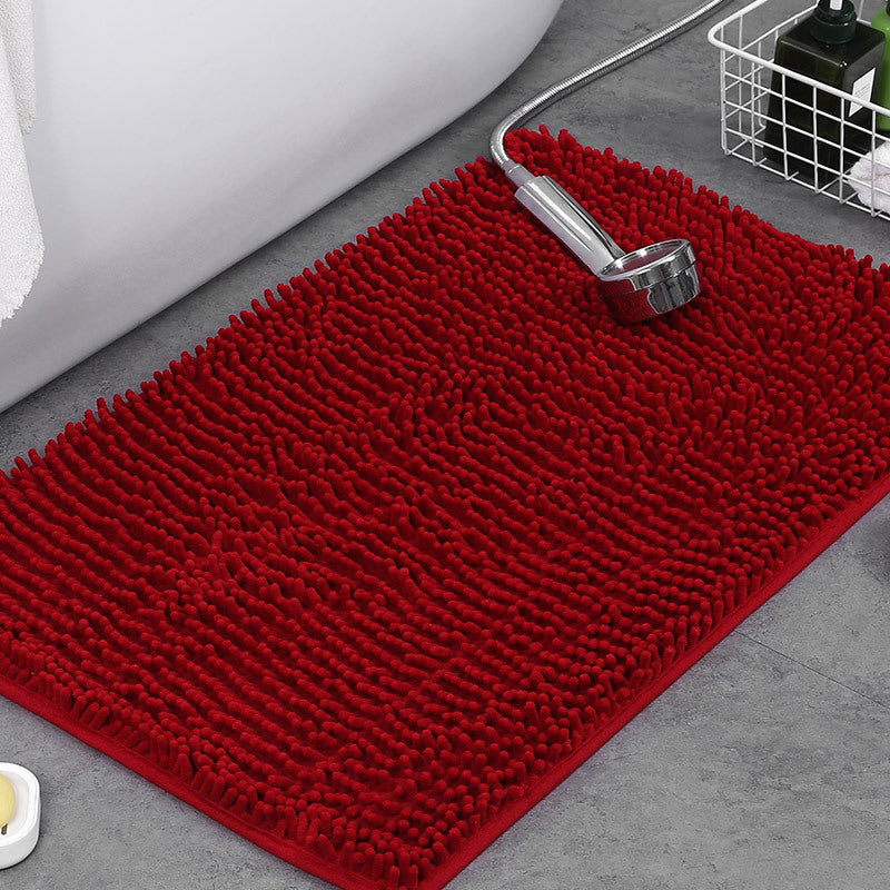 Tappeto da bagno antiscivolo in ciniglia morbida — spesso pile in microfibra, superficie assorbente