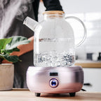 Teiera bollitore in vetro borosilicato trasparente resistente al calore