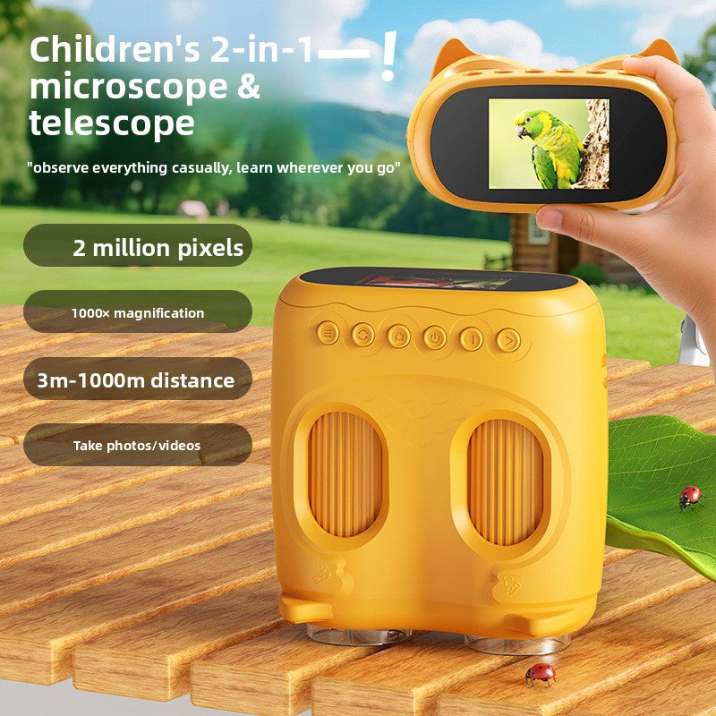 Telescopio e microscopio giocattolo con fotocamera per bambini – Set esploratore scientifico
