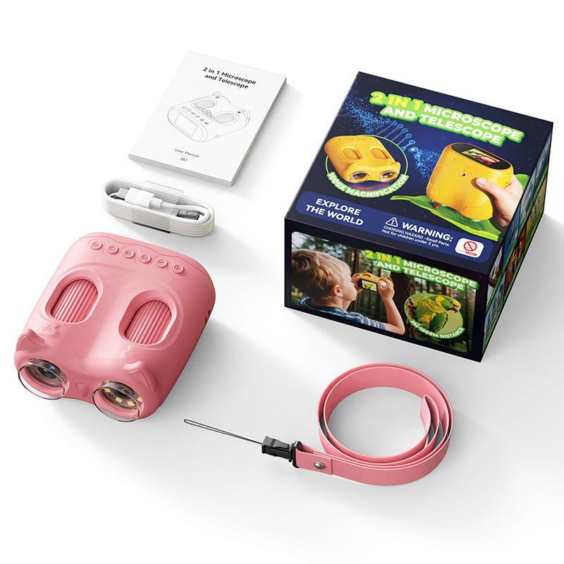 Telescopio e microscopio giocattolo con fotocamera per bambini – Set esploratore scientifico