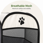 Tenda pop-up pieghevole in rete per animali domestici (con porte con cerniera)