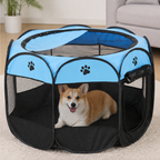 Tenda pop-up pieghevole in rete per animali domestici (con porte con cerniera)