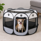 Tenda pop-up pieghevole in rete per animali domestici (con porte con cerniera)