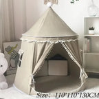Tenda Tipi Gioco per Bambini in Tela, 100% Cotone, Pali in Pino, Spaziosa