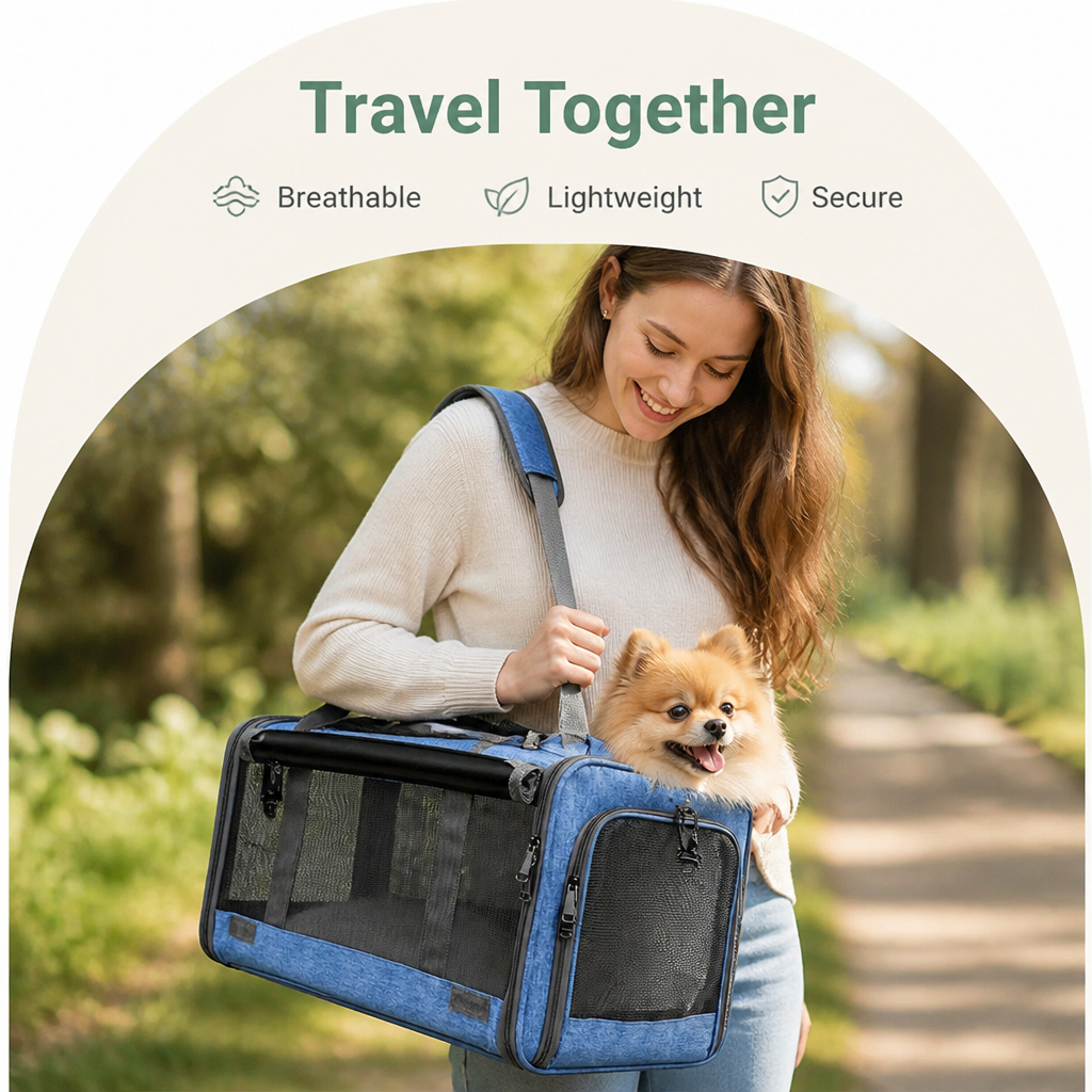 Trasportino da viaggio pieghevole e traspirante approvato dalle compagnie aeree