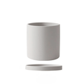 Vaso per piante in ceramica smaltata opaca con foro di drenaggio e sottovaso