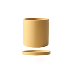 Vaso per piante in ceramica smaltata opaca con foro di drenaggio e sottovaso