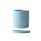 Vaso per piante in ceramica smaltata opaca con foro di drenaggio e sottovaso