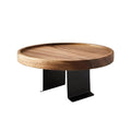 Vassoio per bracciolo divano | Legno massello e clip regolabile | Diametro 30 cm