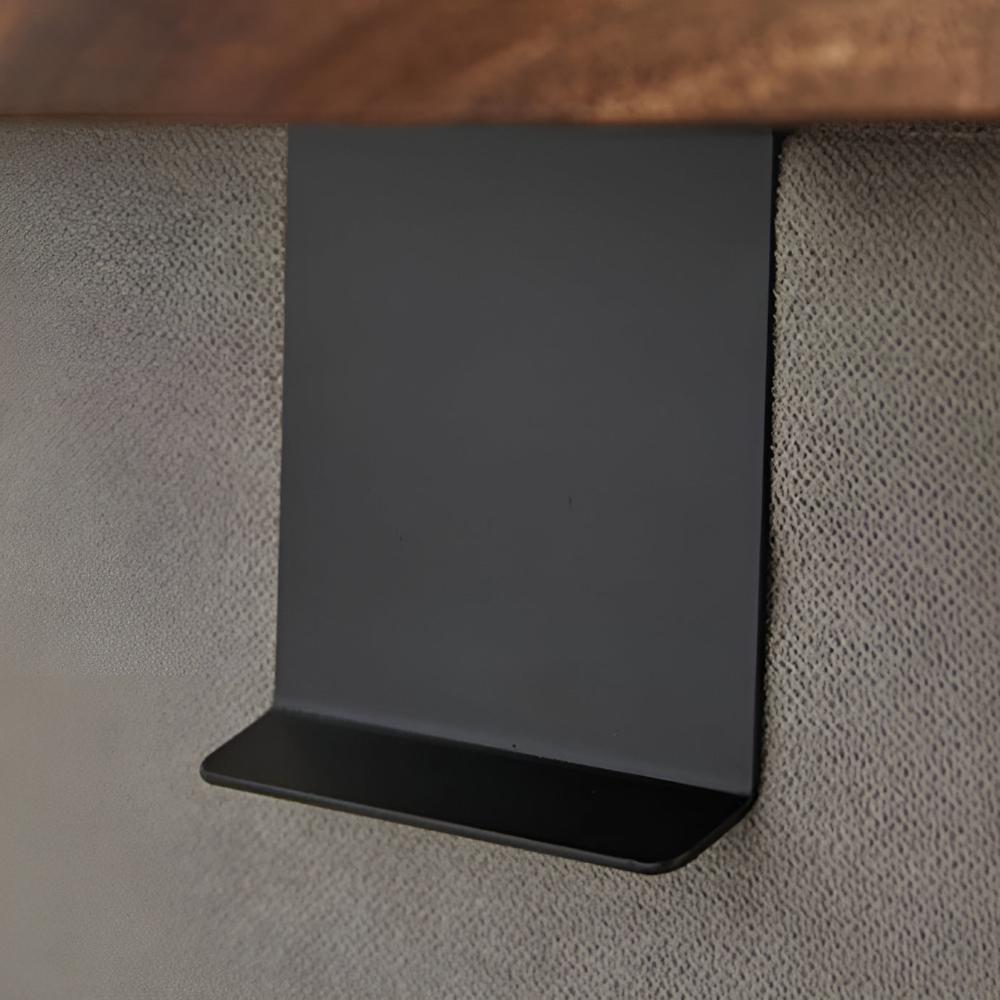 Vassoio per bracciolo divano | Legno massello e clip regolabile | Diametro 30 cm