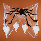 Ragnatela gigante con decorazione di Halloween Gambe posizionabili Corda Ragnatela