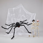 Ragnatela gigante con decorazione di Halloween Gambe posizionabili Corda Ragnatela