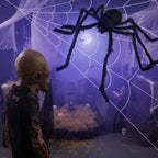 Ragnatela gigante con decorazione di Halloween Gambe posizionabili Corda Ragnatela