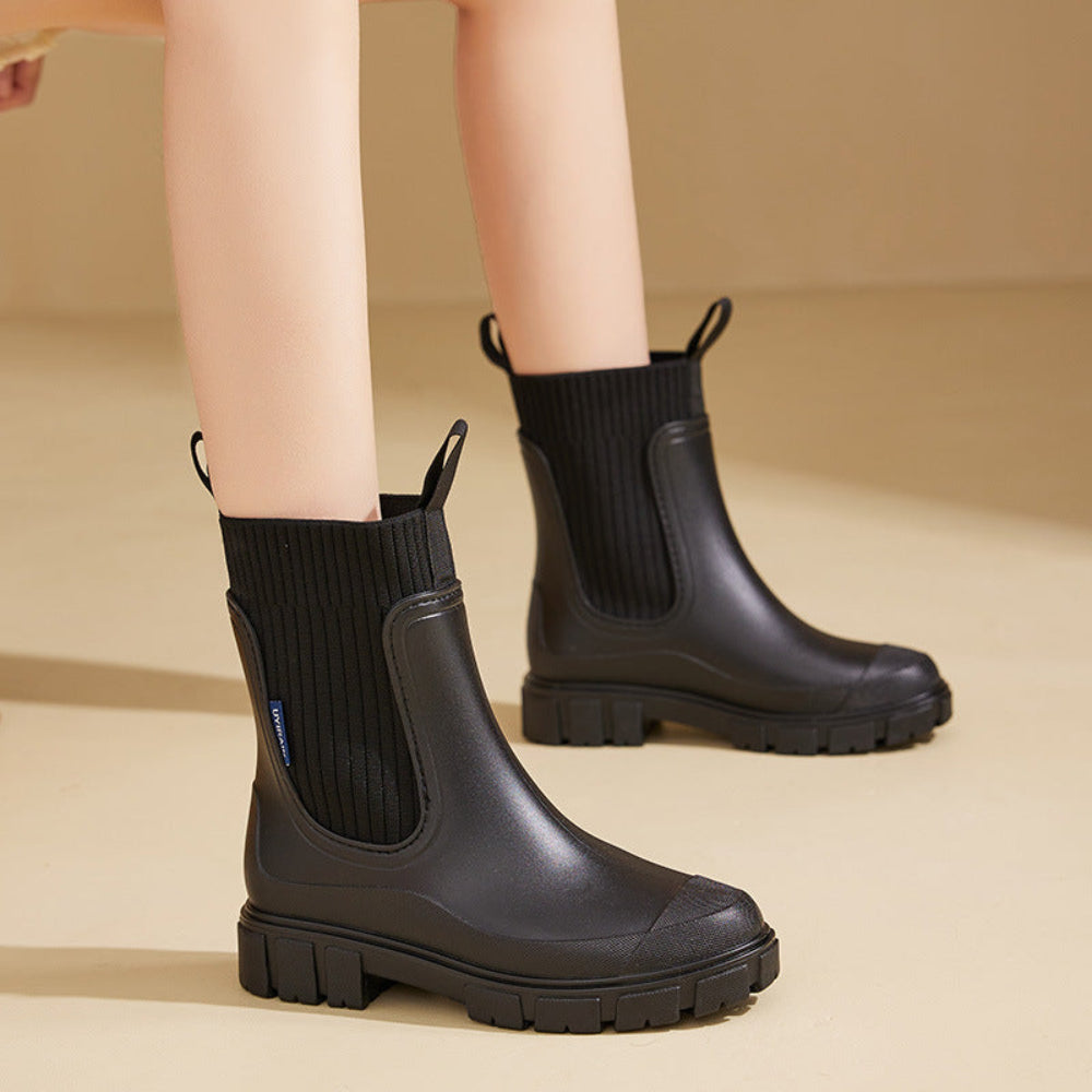 Stivaletti donna alla caviglia Chelsea suola antiscivolo stile outdoor