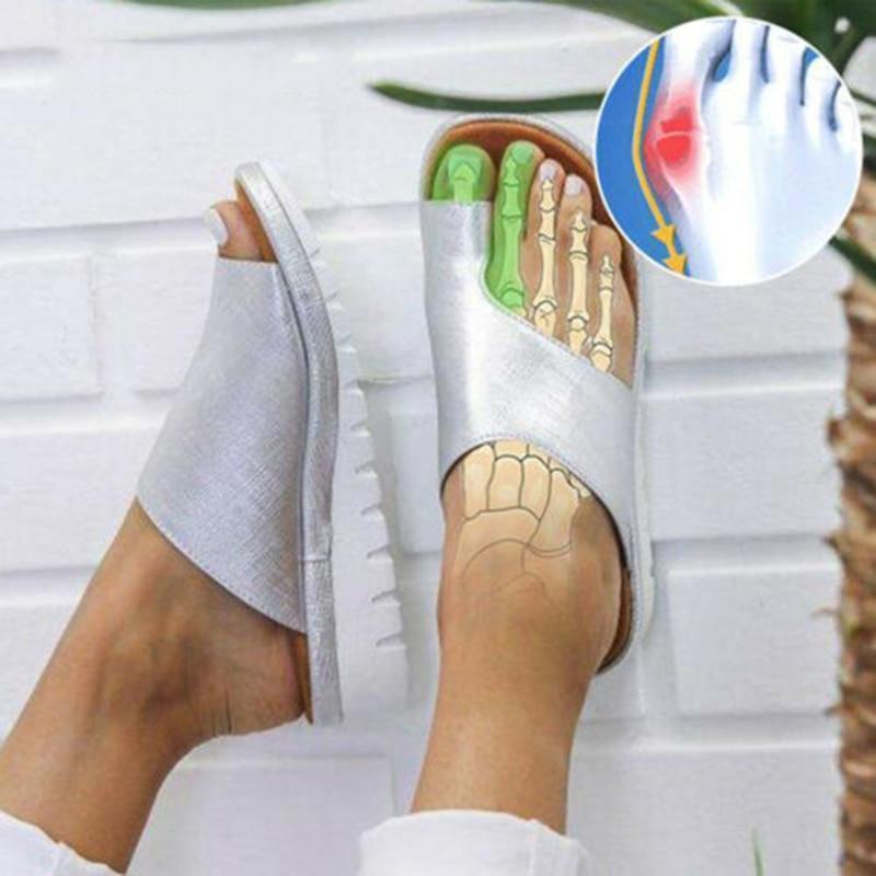 Pantofole ortopediche da donna con Voetbed Zwart Geel Zilver Goud Hallux Correctie Zomer Comfort