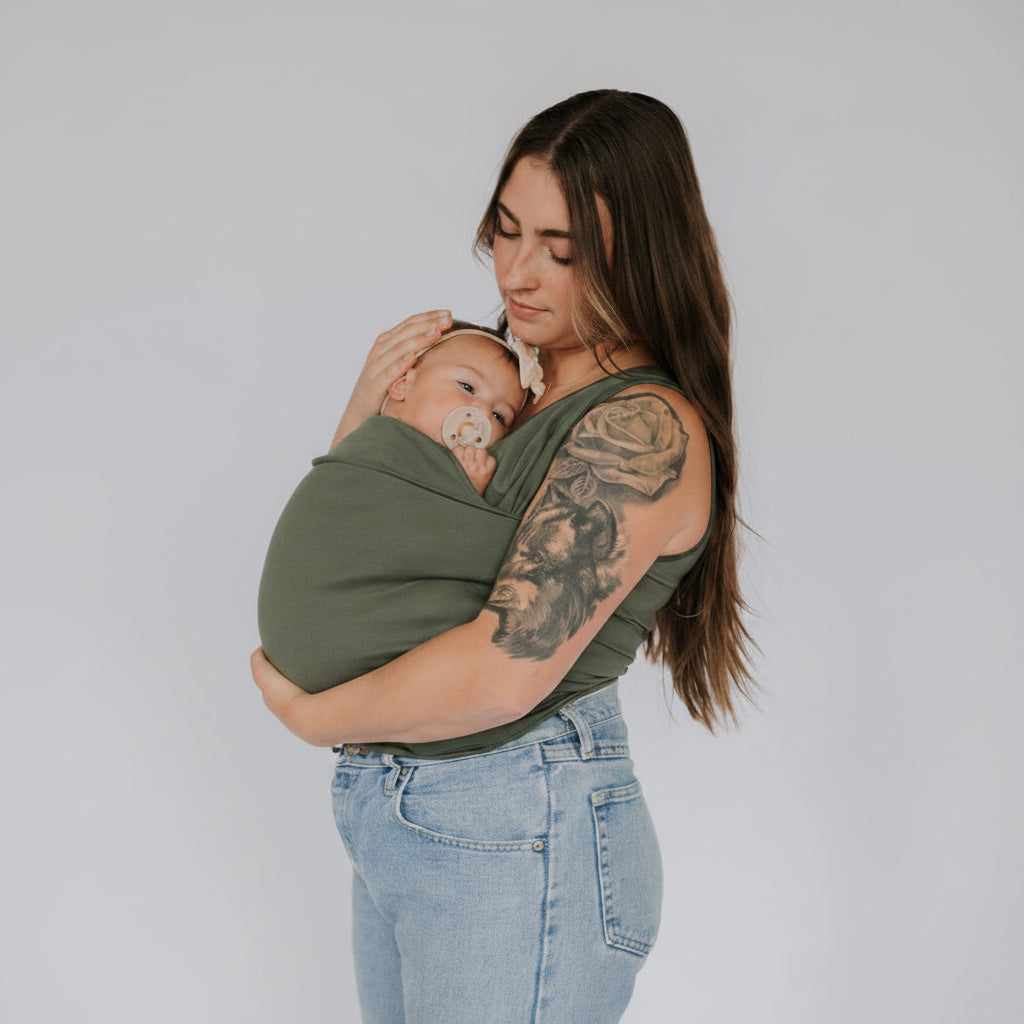 T-shirt per babywearing con marsupio integrato per il neonato e cotone elasticizzato, lavabile in lavatrice