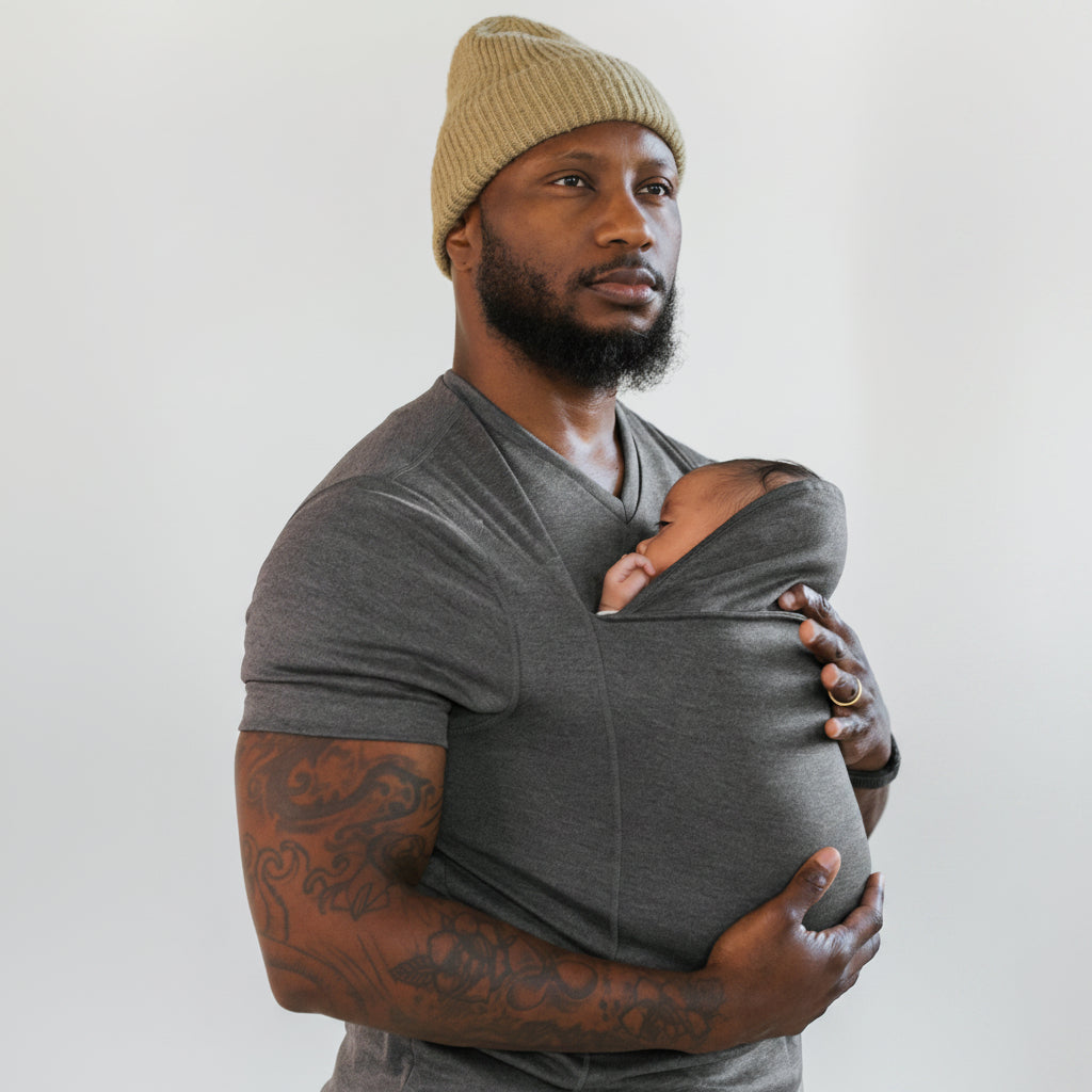 T-shirt per babywearing con marsupio integrato per il neonato e cotone elasticizzato, lavabile in lavatrice