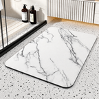 Tappetino da bagno ad asciugatura rapida in pietra diatomacea antiscivolo effetto marmo