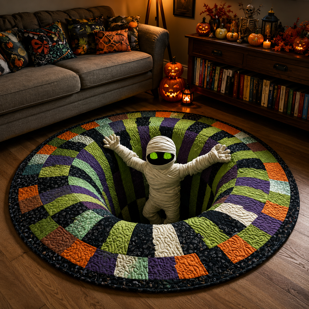 Tappeto Halloween Vortice Scheletro 3D
