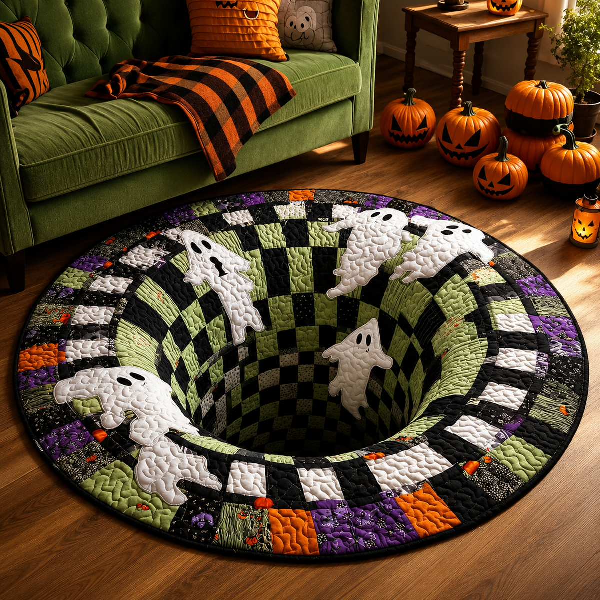 Tappeto Halloween Vortice Scheletro 3D