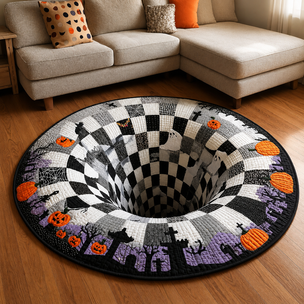 Tappeto Halloween Vortice Scheletro 3D
