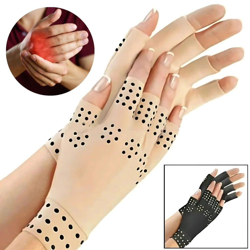 ThermaFlex Fingerless Arthritis Gloves | Guanti magnetici a compressione senza dita per sollievo dal dolore da artrite -
