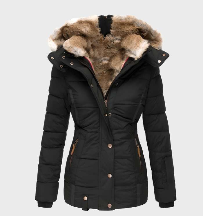 Cappotto invernale con cappuccio dalla vestibilità slim, spesso e caldo