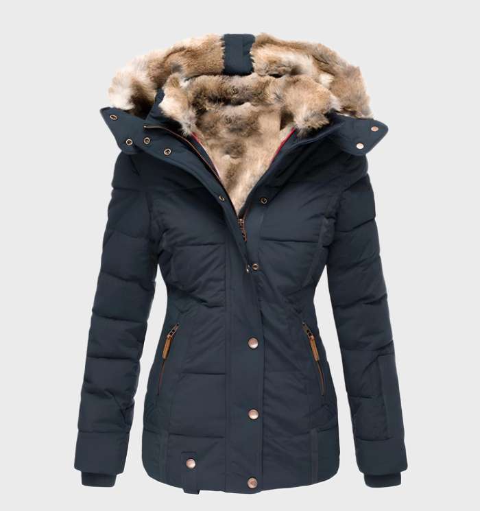 Cappotto invernale con cappuccio dalla vestibilità slim, spesso e caldo