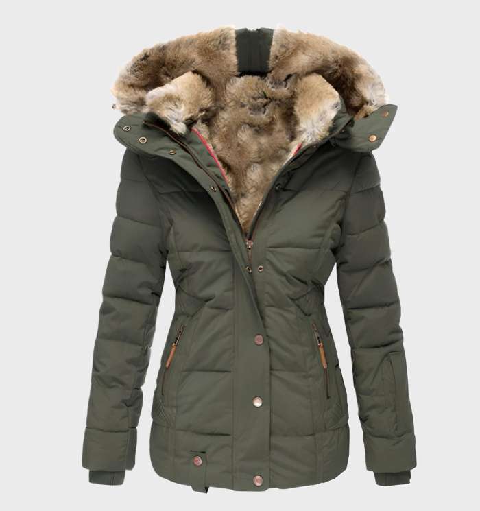 Cappotto invernale con cappuccio dalla vestibilità slim, spesso e caldo