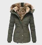 Cappotto invernale con cappuccio dalla vestibilità slim, spesso e caldo