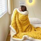 Coperta invernale unisex di lusso in lana d'agnello spessa per un comfort accogliente