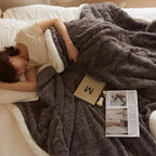 Coperta invernale unisex di lusso in lana d'agnello spessa per un comfort accogliente