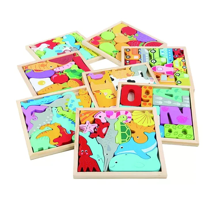 Puzzle di abbinamento di forme in legno per bambini