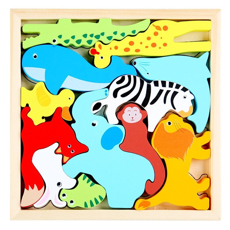 Puzzle di abbinamento di forme in legno per bambini