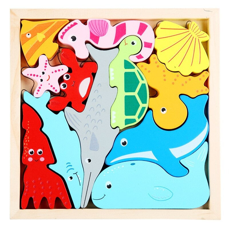 Puzzle di abbinamento di forme in legno per bambini
