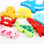 Puzzle di abbinamento di forme in legno per bambini